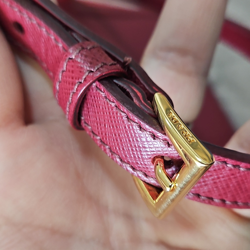 Prada Burgundy Leather Tote Bag - Picture 12 of 13